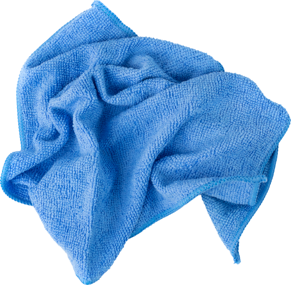 Blue Microfiber Cleaning Cloth Cutout